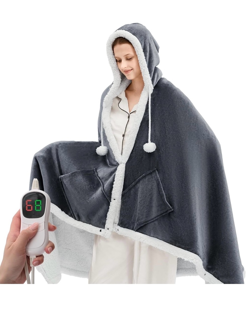 Wearable Heated Blanket Throw electric shawl wraps poncho for women